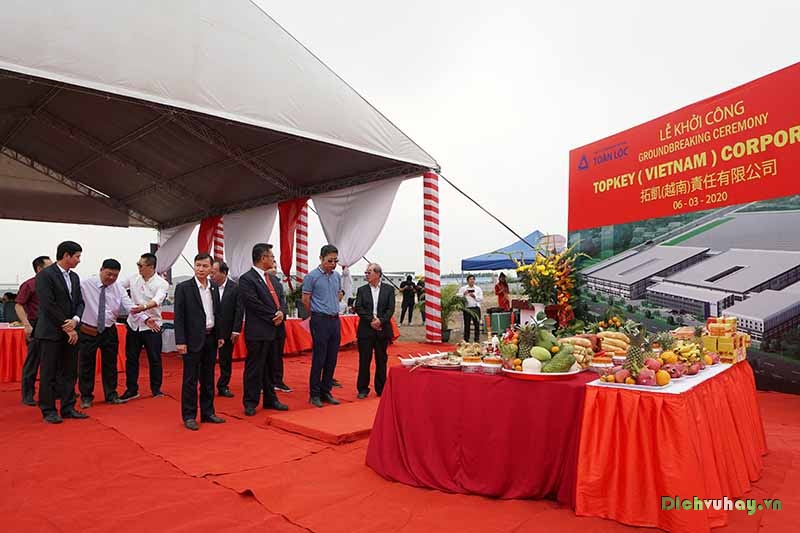 Tổ chức lễ khởi công chuyên nghiệp tại Bình Dương | Lễ khởi công Nhà máy Công ty TNHH TopKey (Việt Nam) Corporation - Công Ty Tổ Chức Sự Kiện Tại Bình Dương